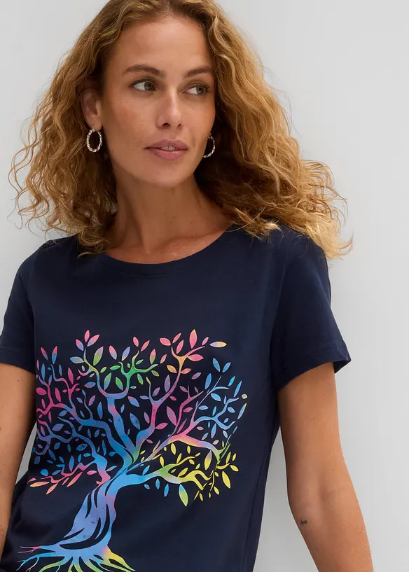 T-skjorte med print, av &oslash;kologisk bomull, bonprix