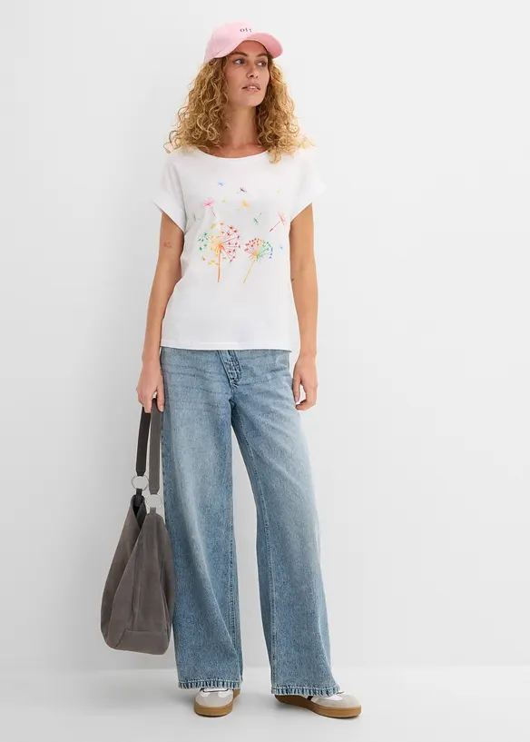 T-shirt med blomsterprint, bonprix