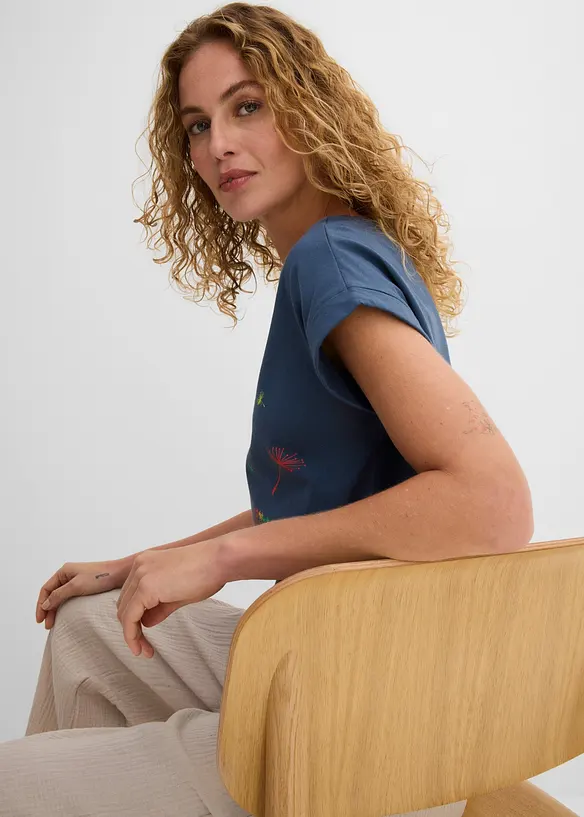 T-shirt med blomsterprint, bonprix
