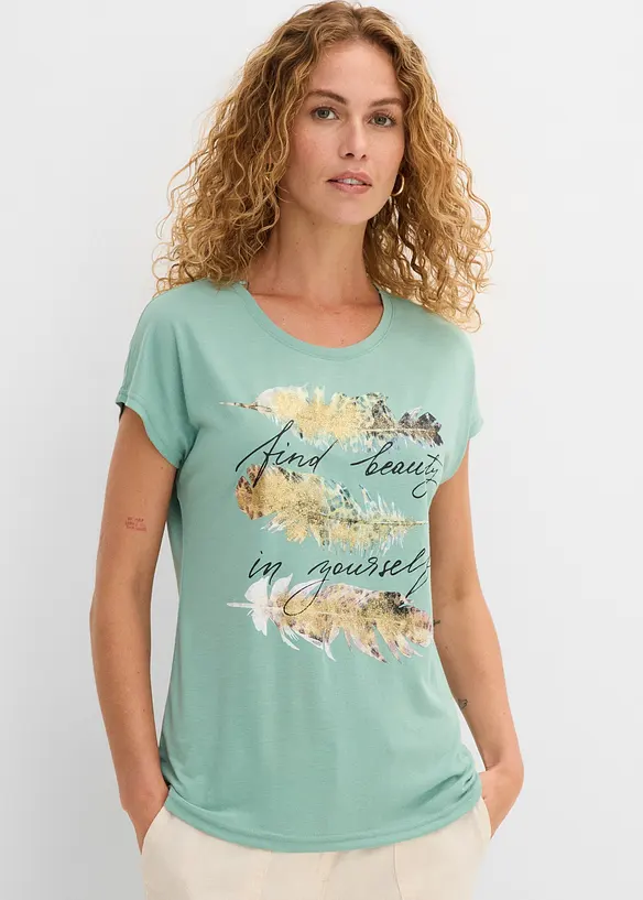 T-shirt med glittertrykk, bonprix