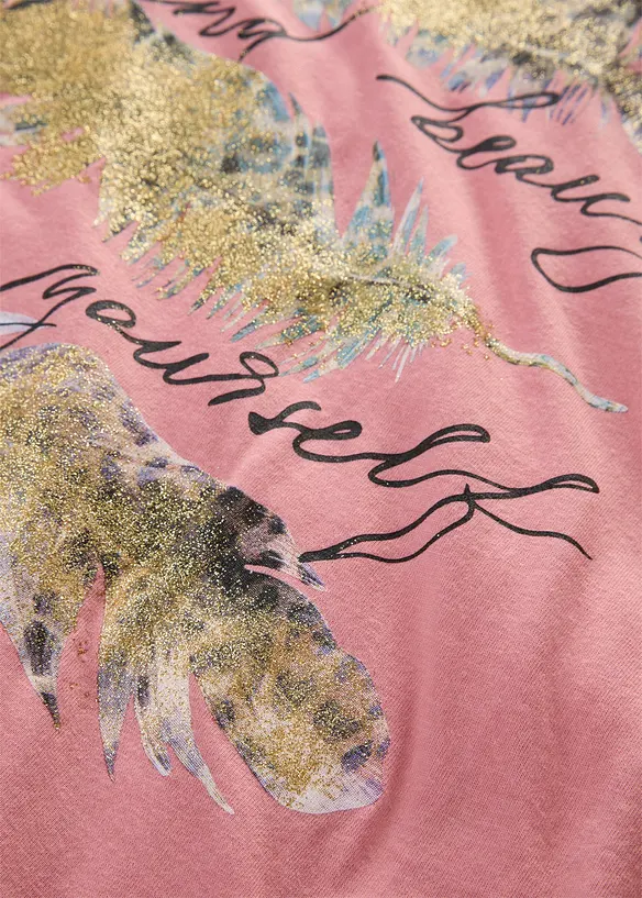 T-shirt med glittertrykk, bonprix