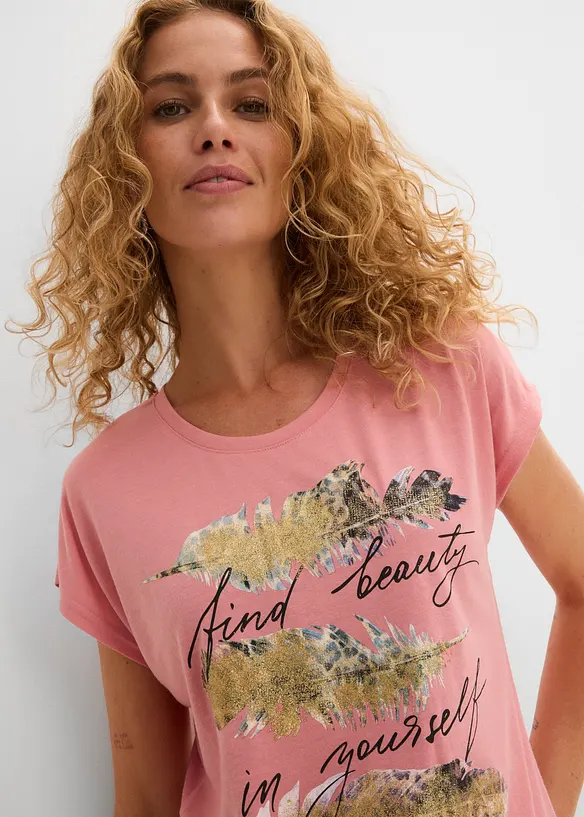 T-shirt med glittertrykk, bonprix