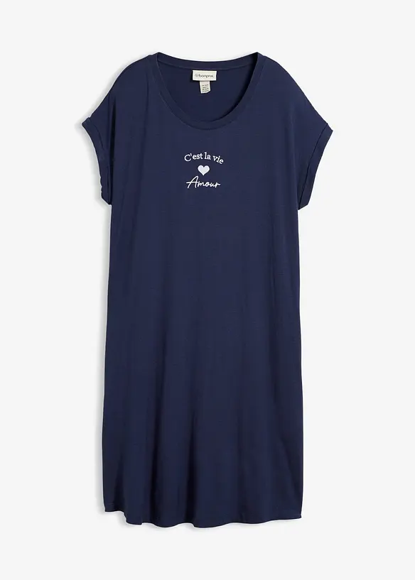 Jerseykjole med broderi i viskose med elastan, bonprix