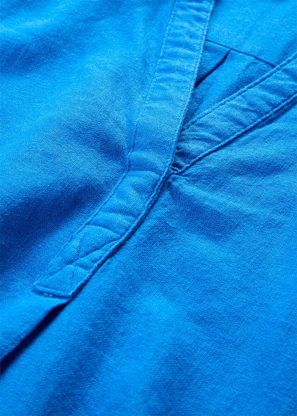Bluse med lin og 3/4-lange ermer, bonprix