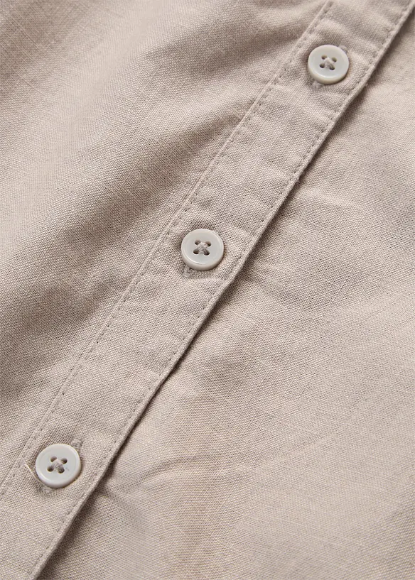 Bluse med lin og 3/4-lange ermer, bonprix