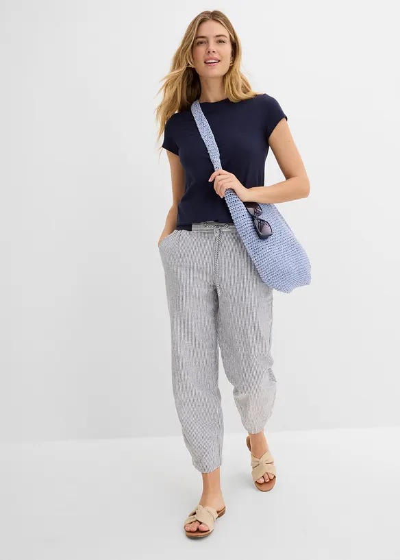 7/8-bukse med lin, bonprix