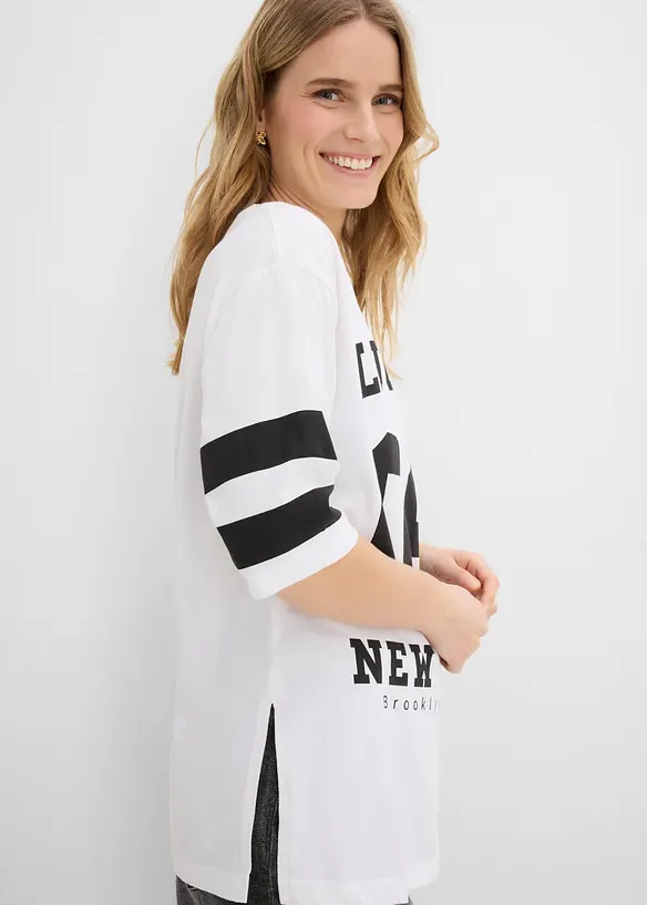 Oversized topp i 100% &oslash;kologisk bomull, bonprix