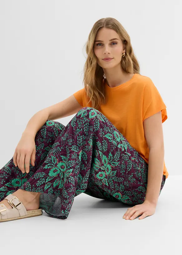 Vid bukse i lett viskose, bonprix