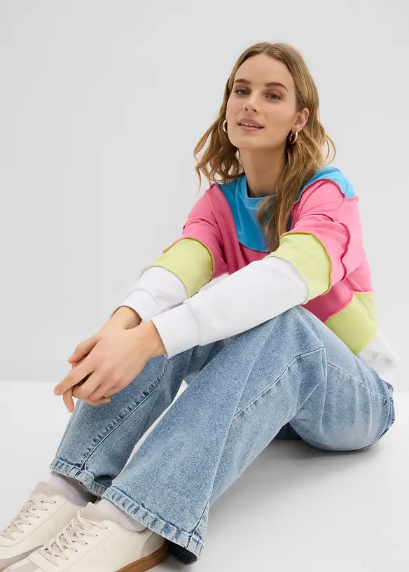 Sweatshirt i myk bomullsmiks, bonprix