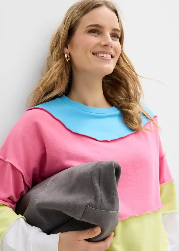 Sweatshirt i myk bomullsmiks, bonprix
