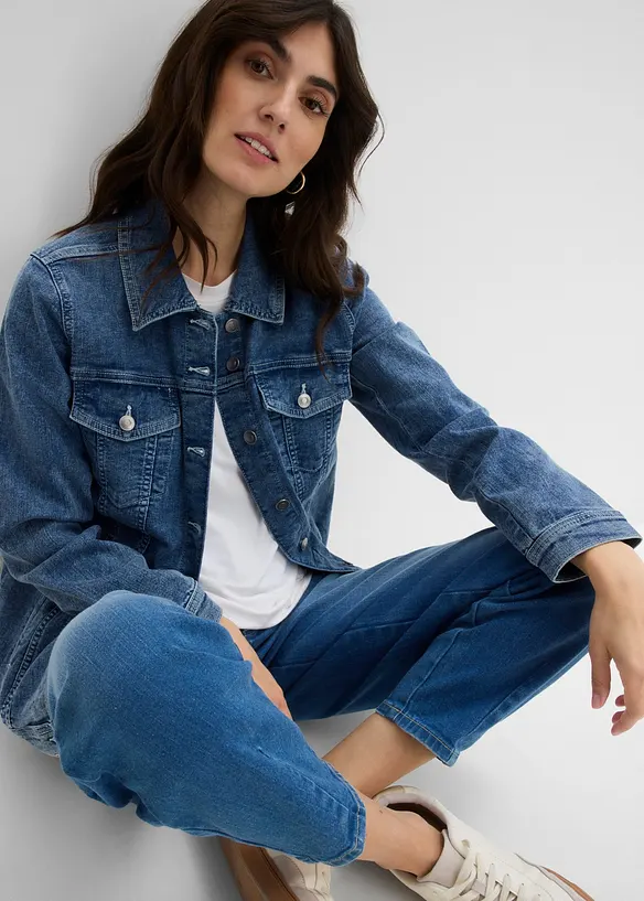 Jeansjakke med stretch, boyfriend-modell, bonprix