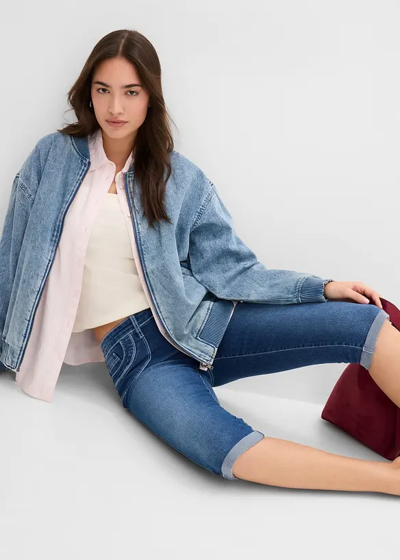 Straight-jeans Mid Waist, cropped, bonprix