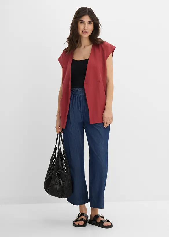 Wide leg-jeans, High Waist, cropped, bonprix