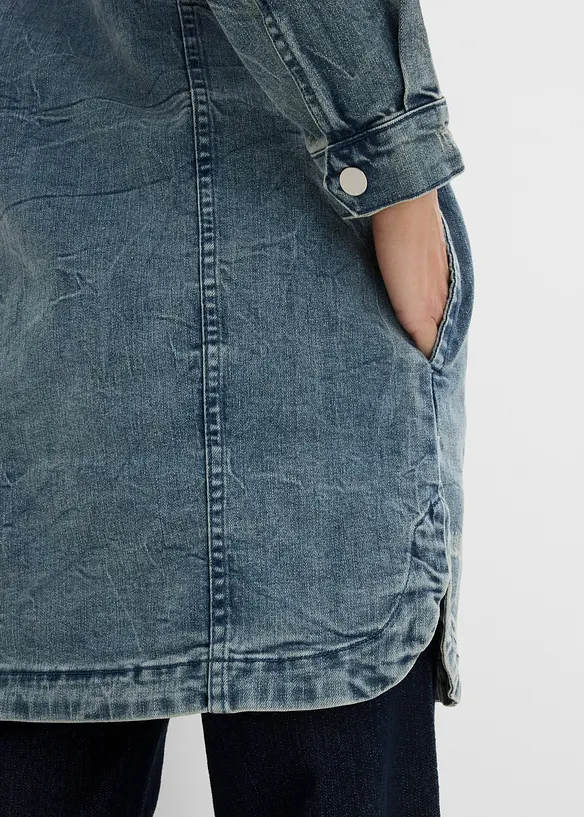 Denimjakke med hette, bonprix