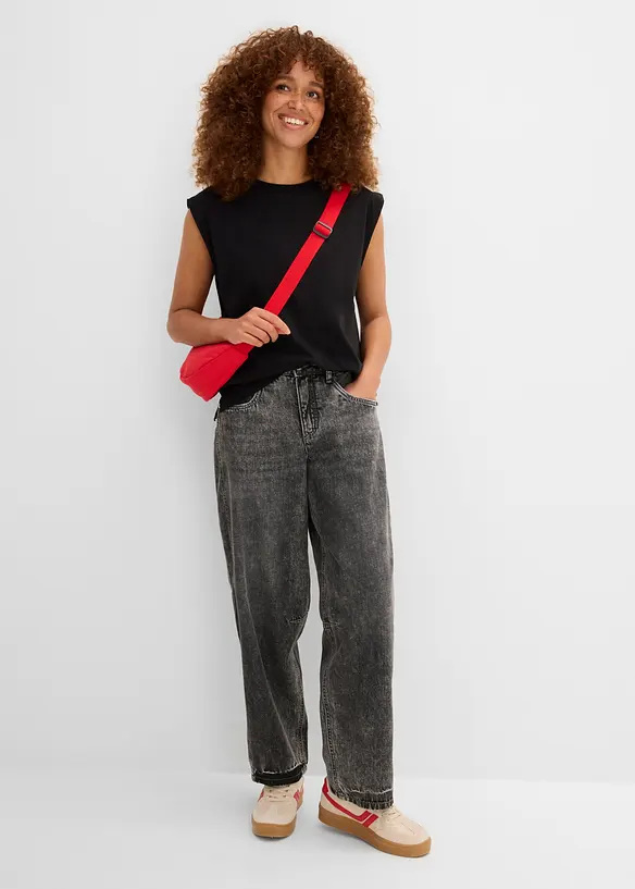 Oversized topp i 100% &oslash;kologisk bomull, bonprix