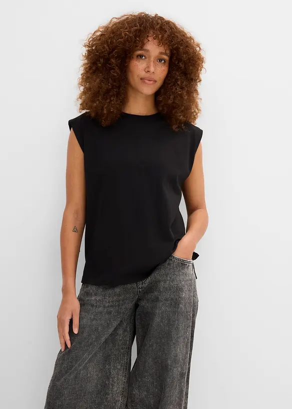 Oversized topp i 100% &oslash;kologisk bomull, bonprix