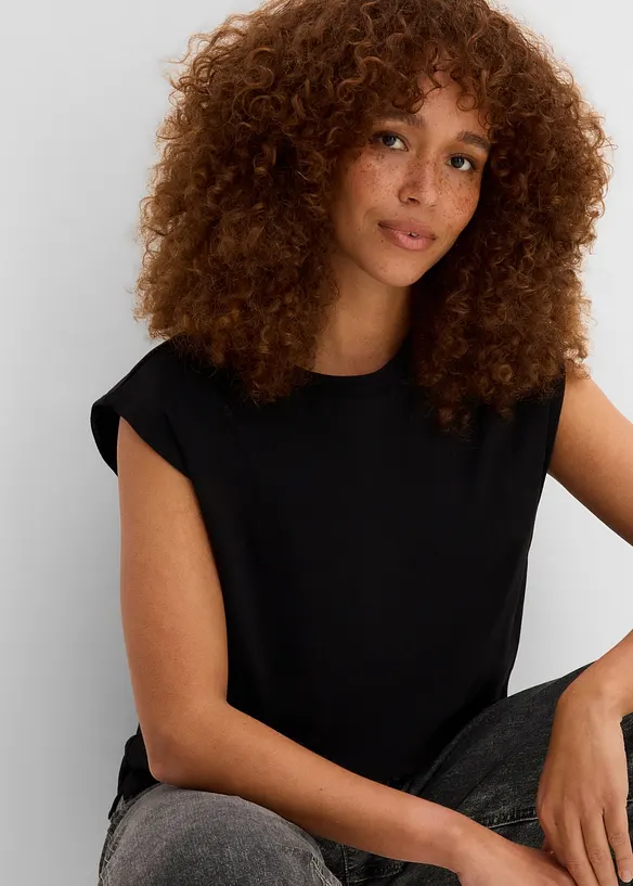 Oversized topp i 100% &oslash;kologisk bomull, bonprix