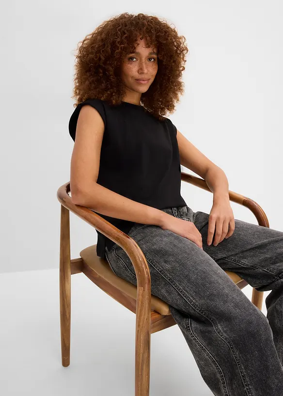 Oversized topp i 100% &oslash;kologisk bomull, bonprix