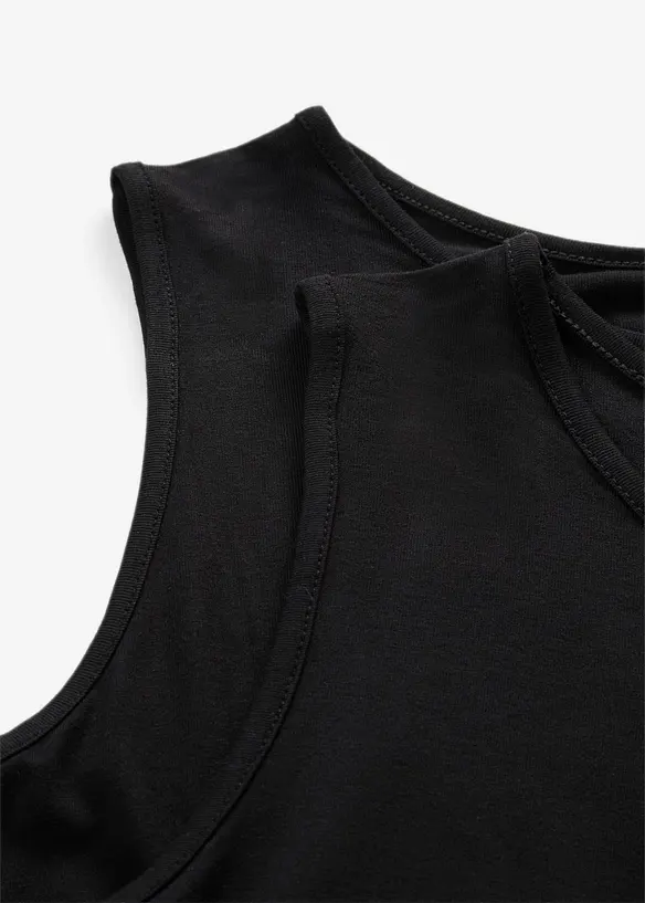Lang topp av myk viskose, 2-pack, bonprix