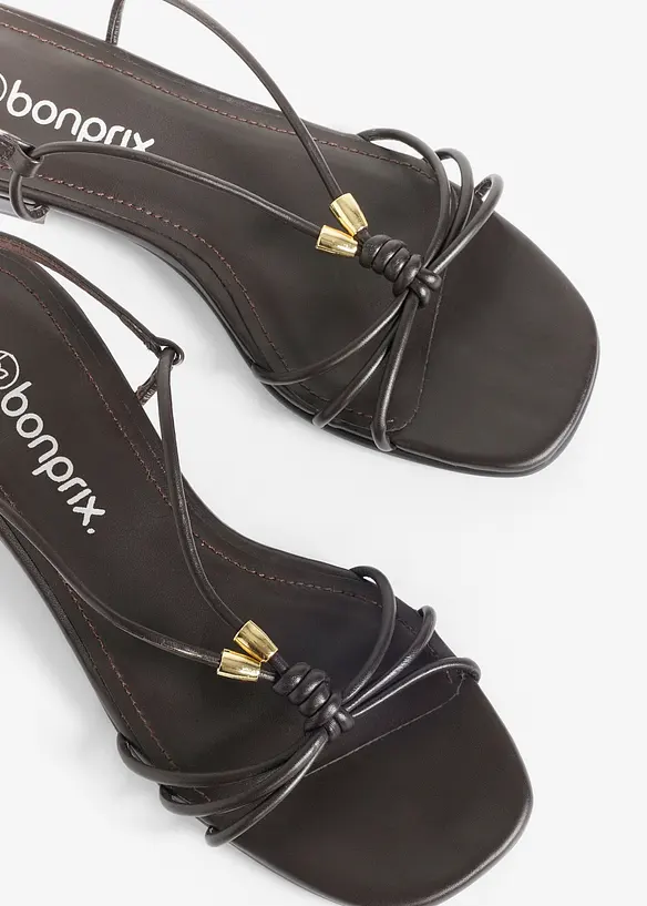 Remsandaler med metallic-detaljer, bonprix