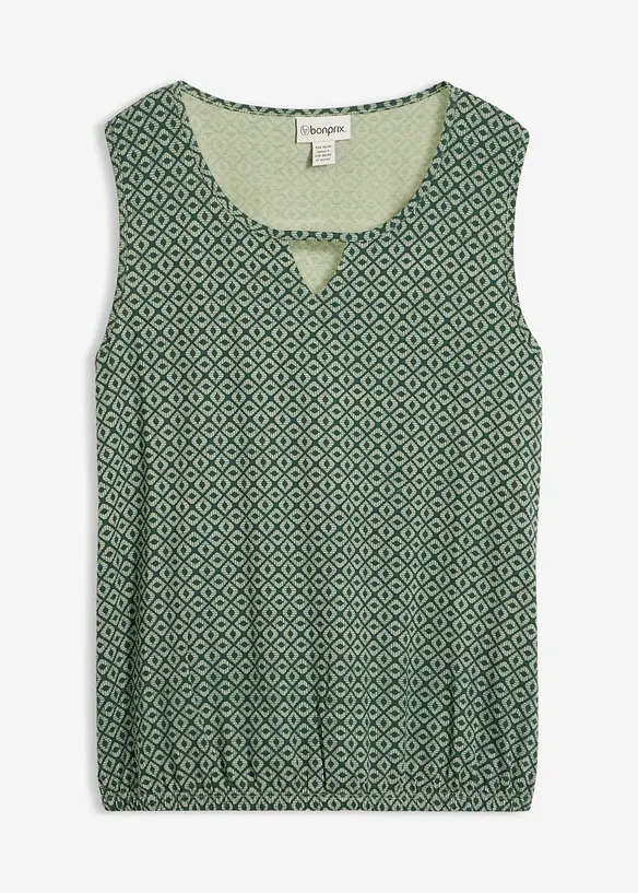 Topp med strikk i falden, bonprix