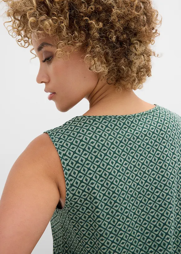 Topp med strikk i falden, bonprix