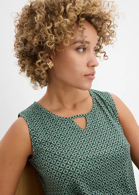 Topp med strikk i falden, bonprix