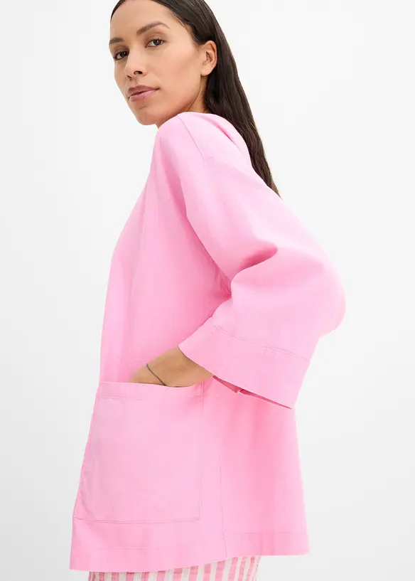 Kimono-bluse i linmiks, bonprix