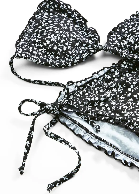 Trekantbikini med rysjer, bonprix