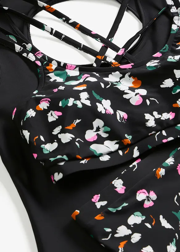 Tankini og bustier-badetopp (3-delt sett), bonprix