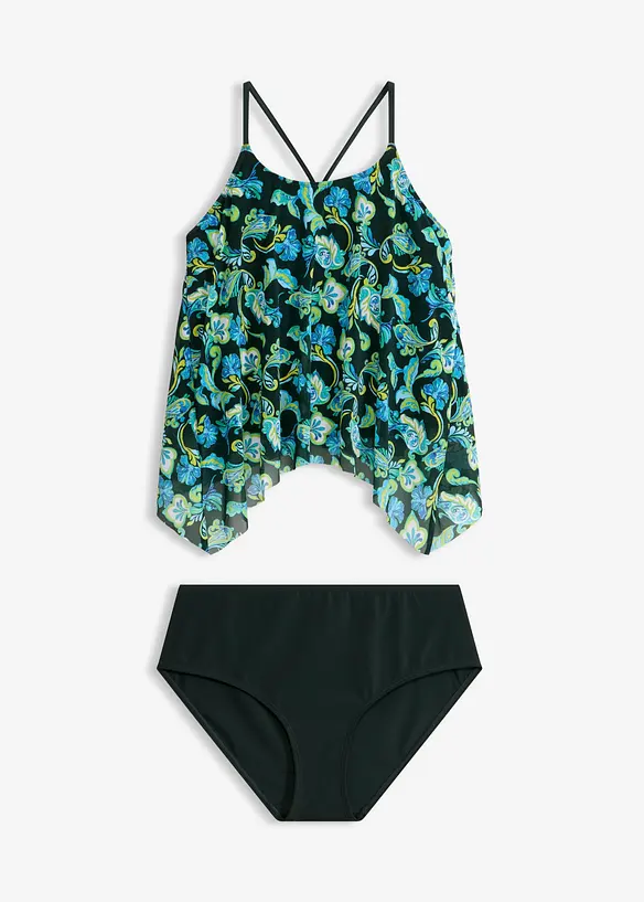 Tankini med m&oslash;nstret nettingmateriale, bonprix
