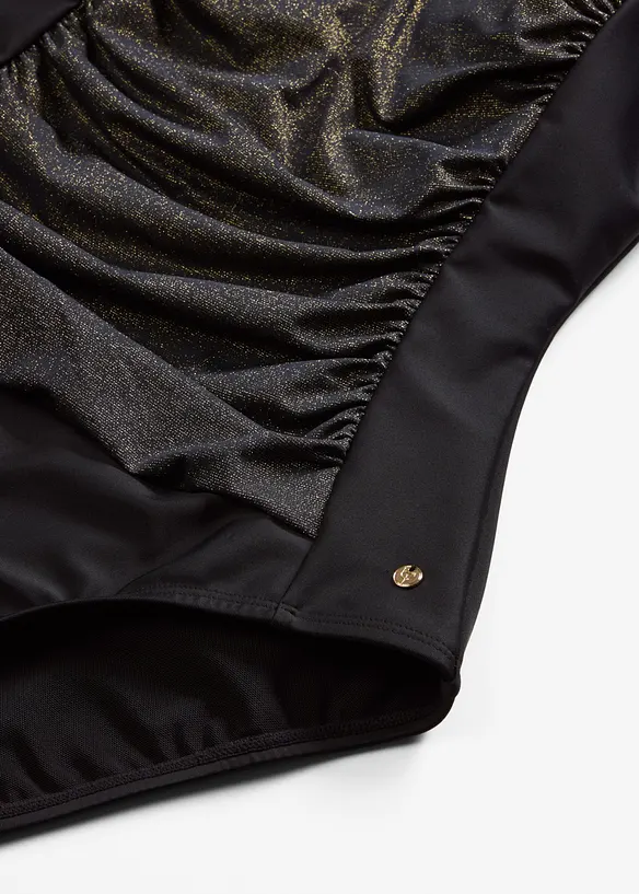 Medium shape-badedrakt med glansfull innfelling, bonprix