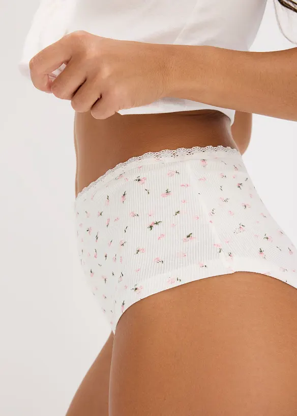 Maxipanty av myk ribbet bomull (4-pack), bonprix