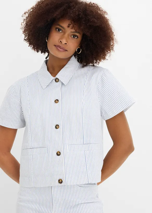 Denimjakke, stripete, bonprix