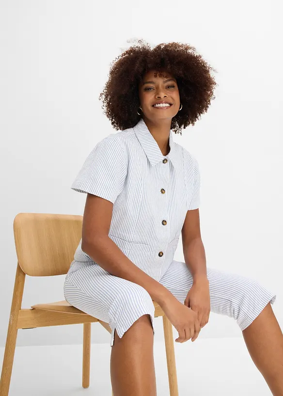 Denimjakke, stripete, bonprix