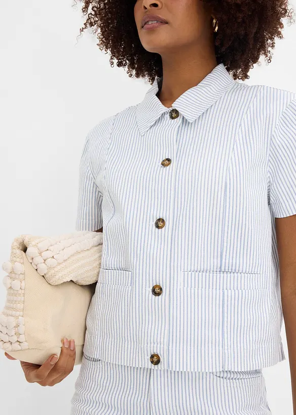 Denimjakke, stripete, bonprix