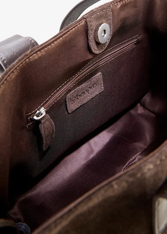 H&aring;ndveske i semsket skinn, bonprix