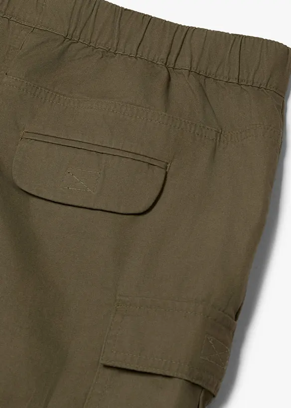 Pull on-bermudashorts i 100% bomull med cargolommer, Regular fit, bonprix