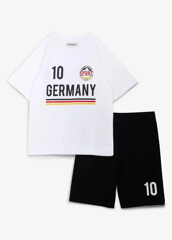 T-skjorte og jersey bermudashorts i myk, &oslash;kologisk bomull (2-delt sett), bonprix