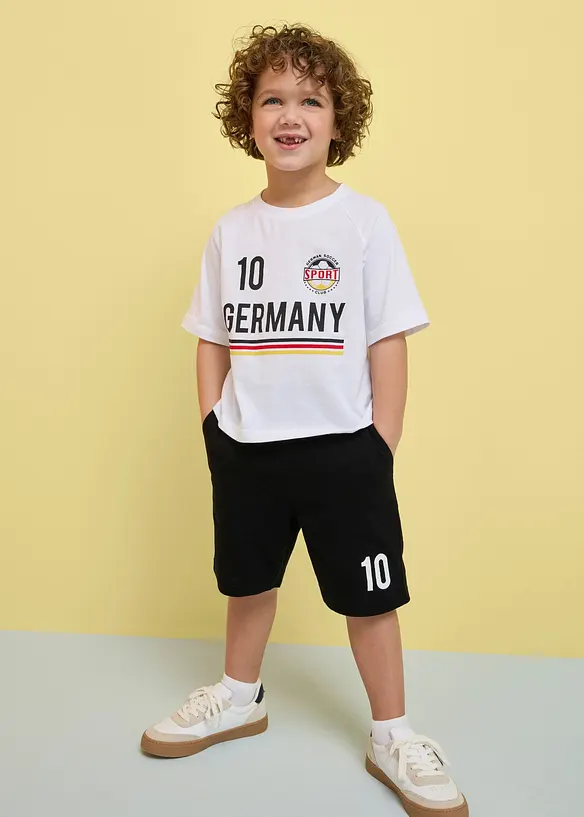 T-skjorte og jersey bermudashorts i myk, &oslash;kologisk bomull (2-delt sett), bonprix