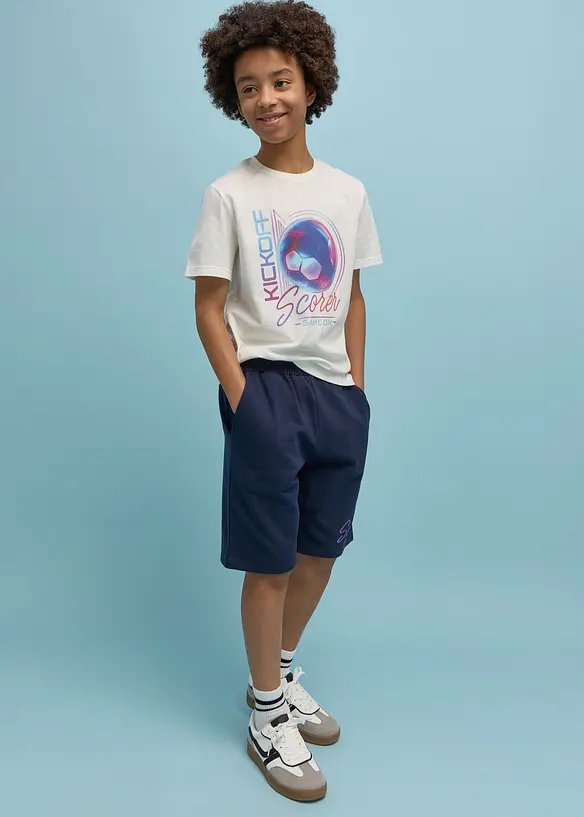 T-skjorte og sweat-bermudashorts av 100% &oslash;kologisk bomull (sett i 2 deler), bonprix