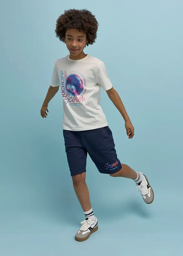 T-skjorte og sweat-bermudashorts av 100% &oslash;kologisk bomull (sett i 2 deler), bonprix