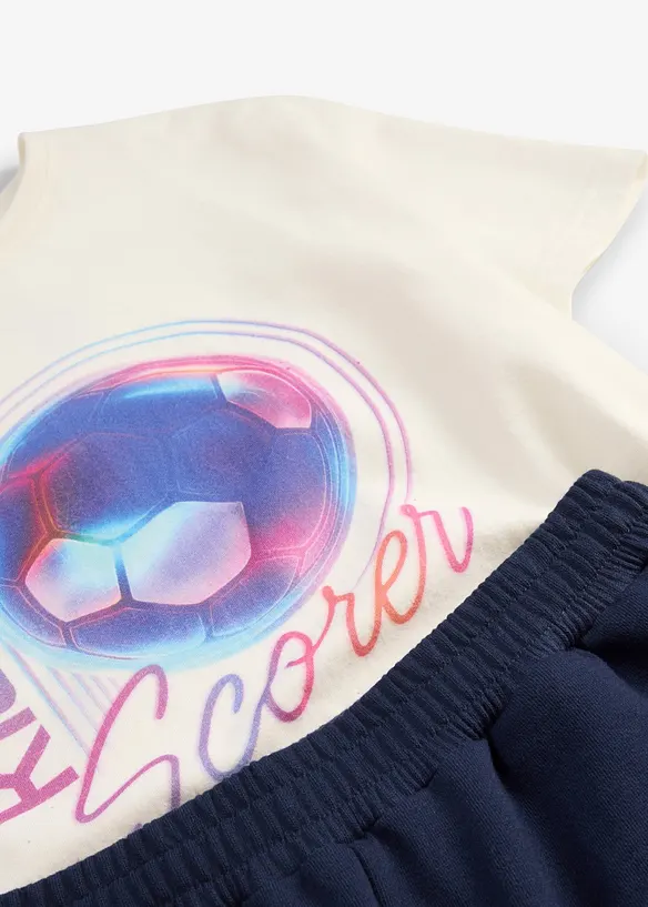 T-skjorte og sweat-bermudashorts av 100% &oslash;kologisk bomull (sett i 2 deler), bonprix