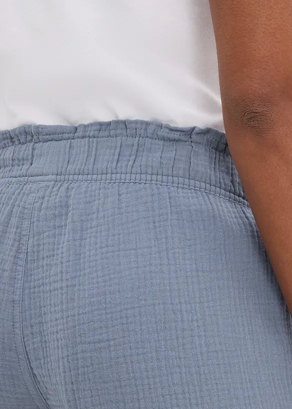 Musselin-shorts i 100% bomull, bonprix