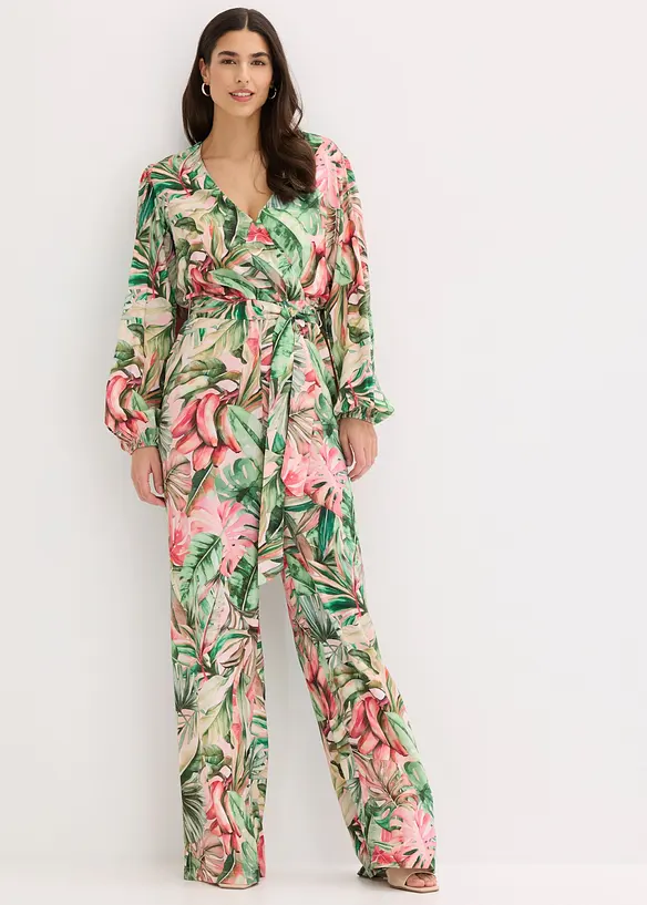Jumpsuit med dyp utringning, bonprix