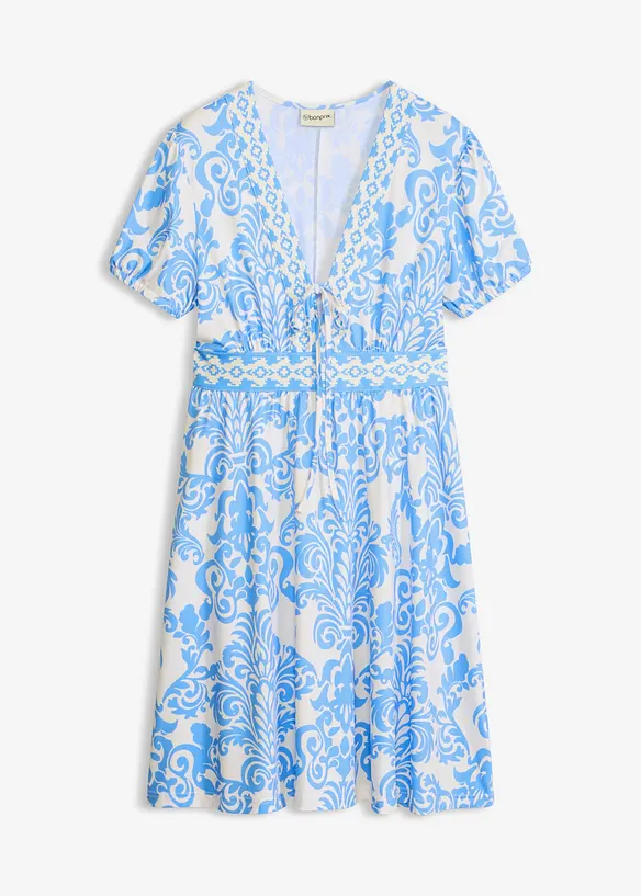 Jerseykjole med dyp utringning, bonprix