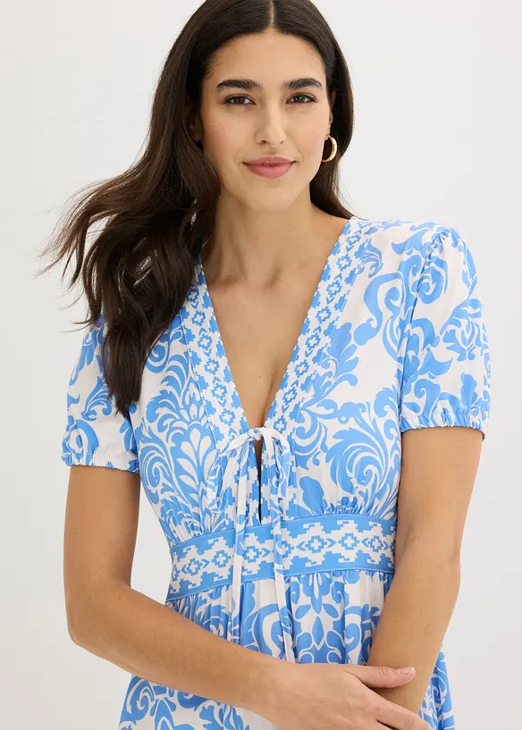 Jerseykjole med dyp utringning, bonprix