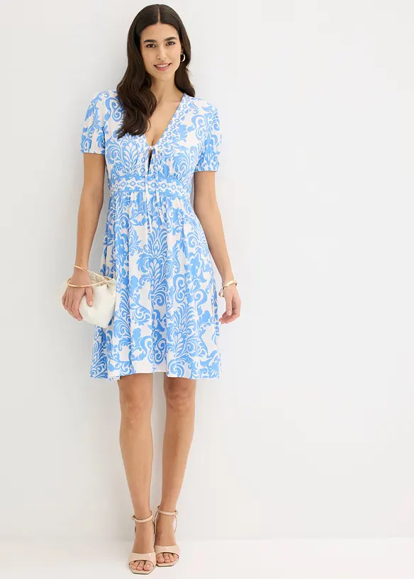 Jerseykjole med dyp utringning, bonprix