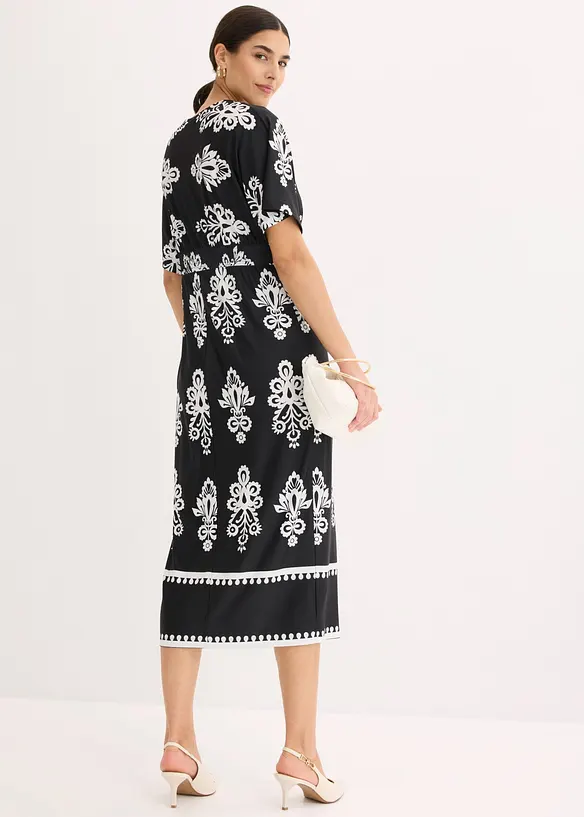 Jerseykjole med dyp utringning, bonprix