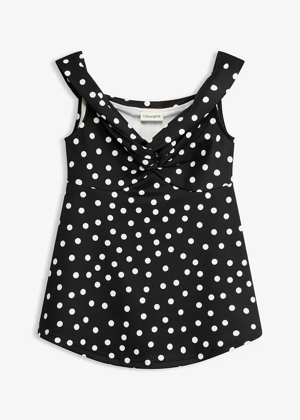 Cold shoulder-topp med dyp utringning, bonprix